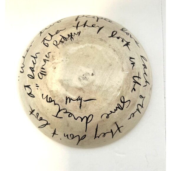 Vintage Sandra Magsamen Art Pottery Bowl Signed Shared Vision Common Purpose - Picture 2 of 4